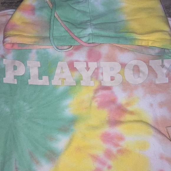 NWT Playboy Oversized Distressed Hoodie - Picture 5 of 11